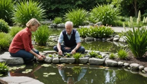 installation bassin de jardin